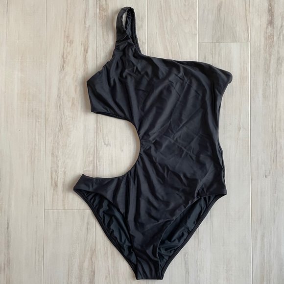NWT PQ Chiani One Shoulder black One-Piece Suit - Picture 3 of 7